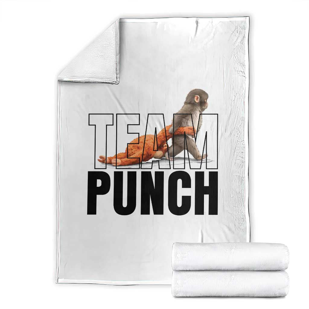 Team Punch Monkey Throw Blanket Viral Trend Baby Monkey Meme