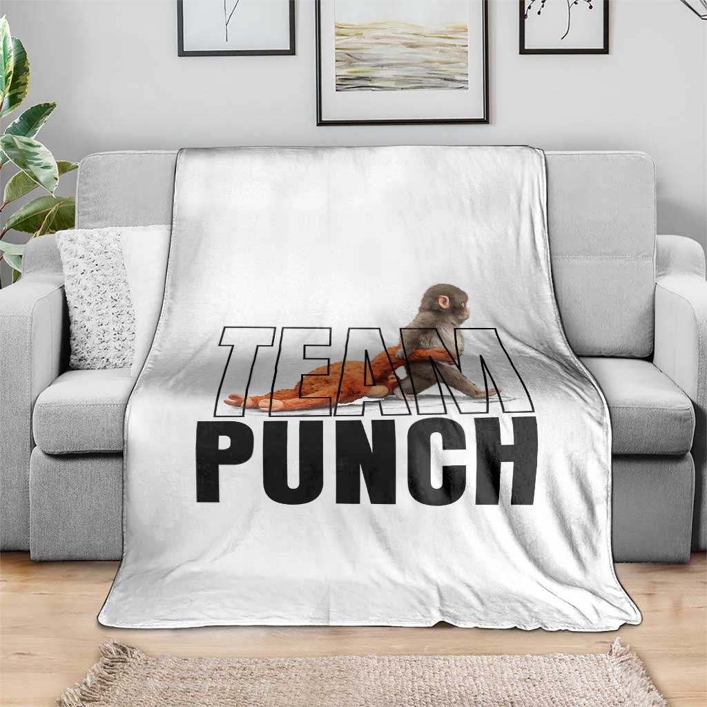 Team Punch Monkey Throw Blanket Viral Trend Baby Monkey Meme