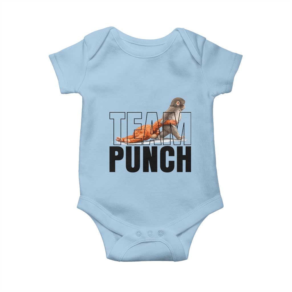 Team Punch Monkey Baby Onesie Viral Trend Baby Monkey Meme