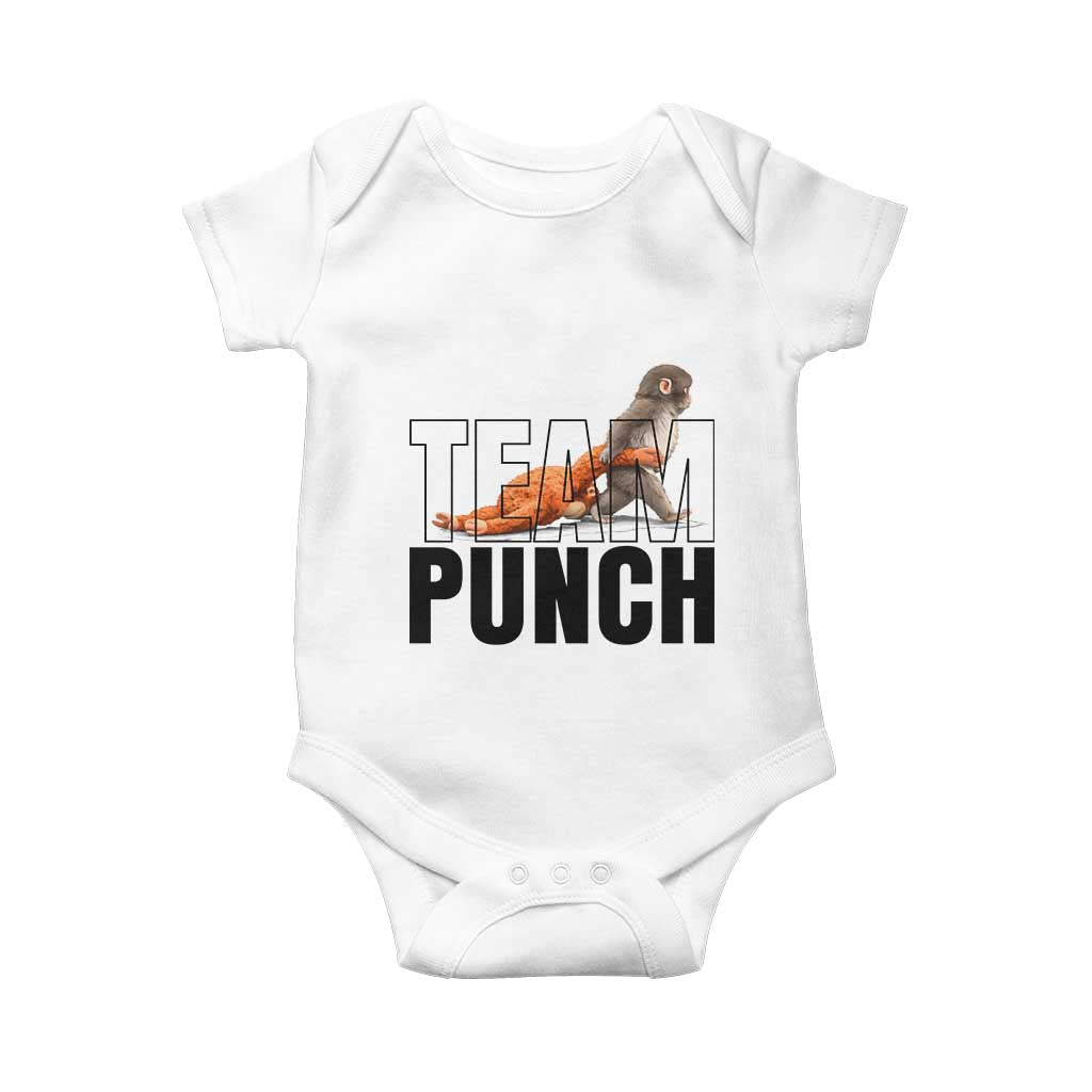 Team Punch Monkey Baby Onesie Viral Trend Baby Monkey Meme