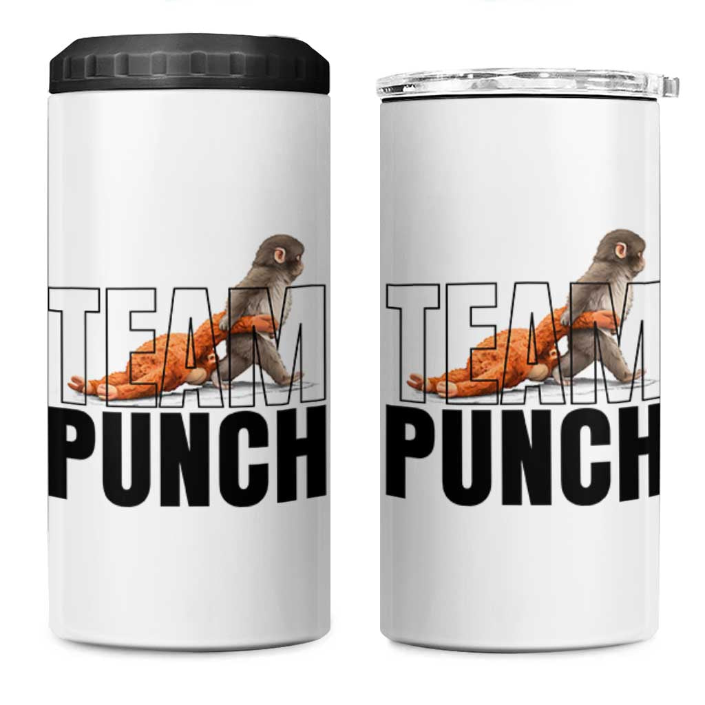 Team Punch Monkey 4 in 1 Can Cooler Tumbler Viral Trend Baby Monkey Meme
