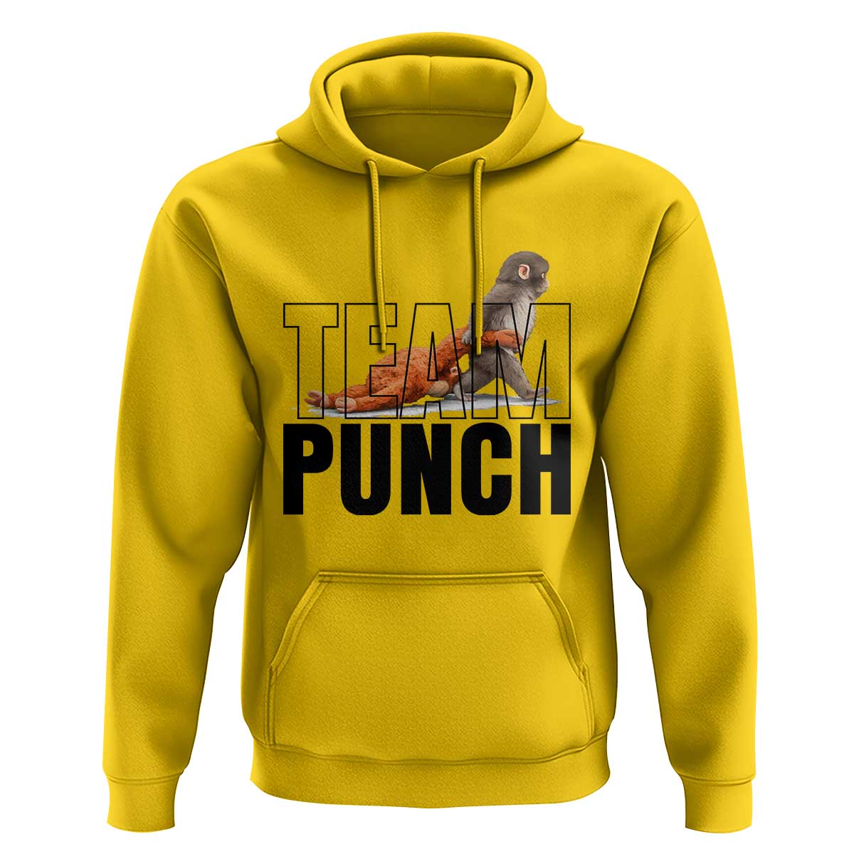 Team Punch Monkey Hoodie Viral Trend Baby Monkey Meme