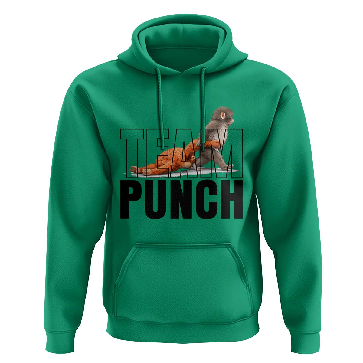 Team Punch Monkey Hoodie Viral Trend Baby Monkey Meme