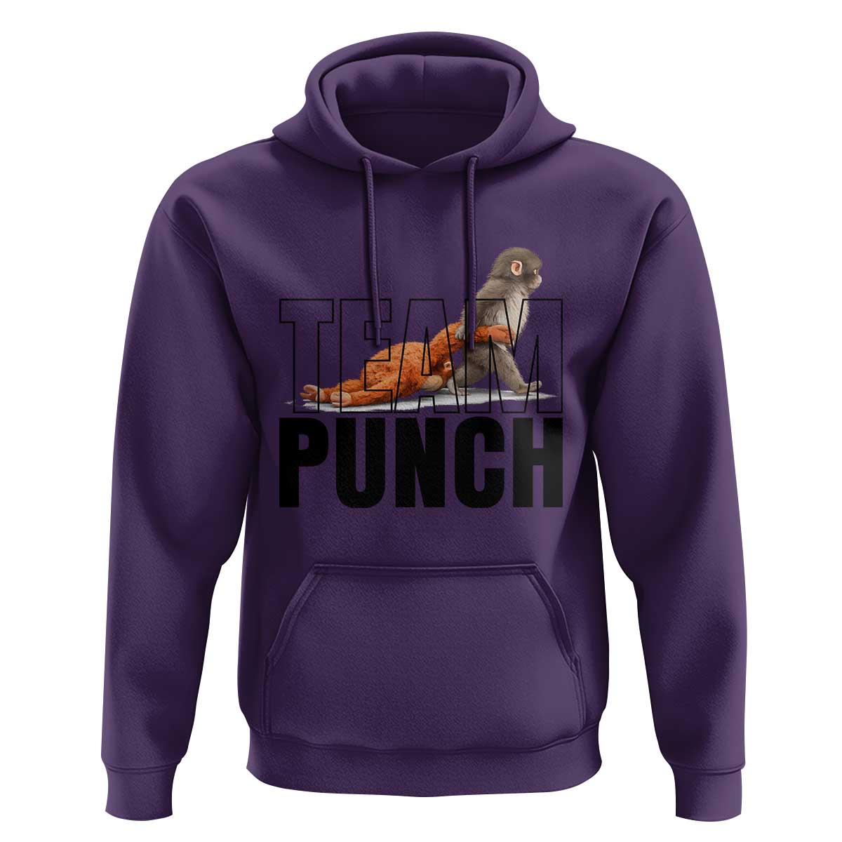 Team Punch Monkey Hoodie Viral Trend Baby Monkey Meme
