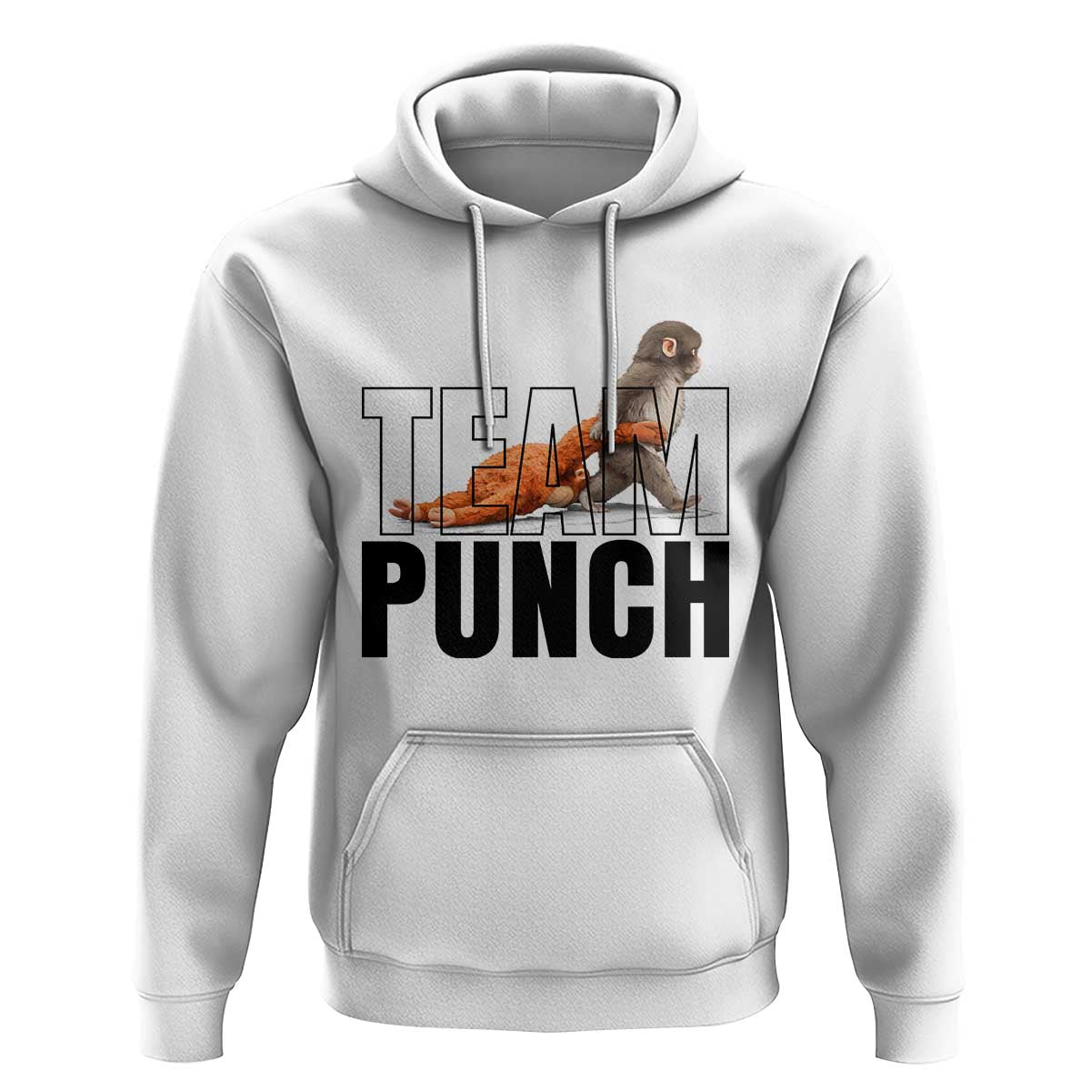 Team Punch Monkey Hoodie Viral Trend Baby Monkey Meme
