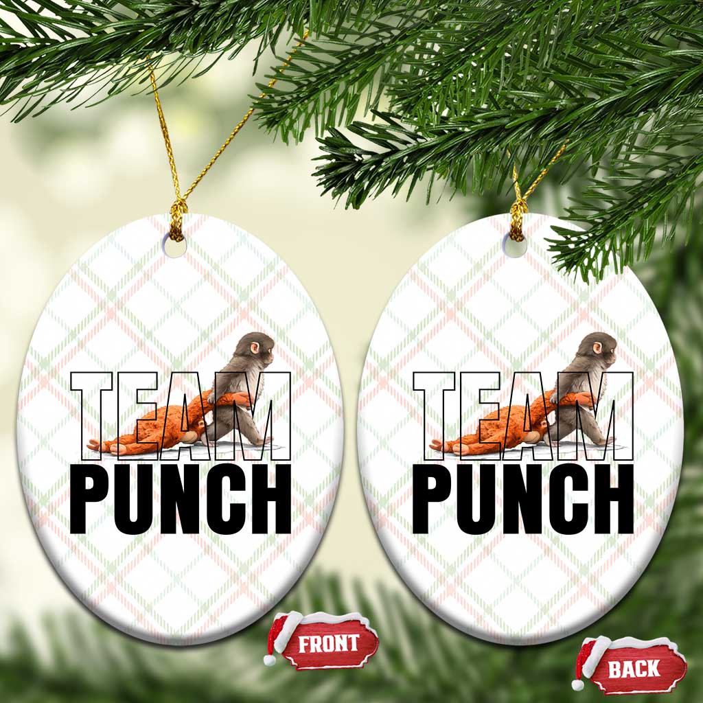 Team Punch Monkey Ceramic Ornament Viral Trend Baby Monkey Meme