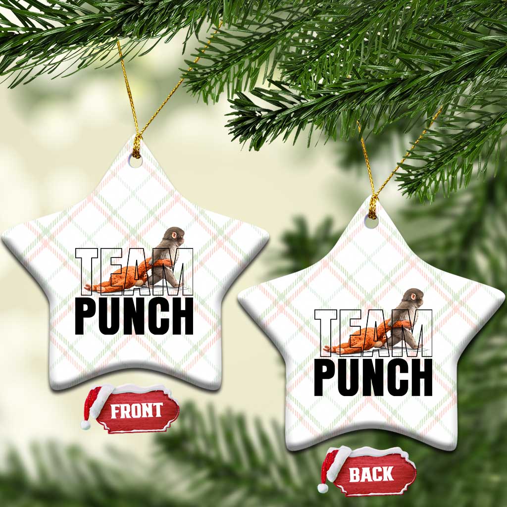 Team Punch Monkey Ceramic Ornament Viral Trend Baby Monkey Meme