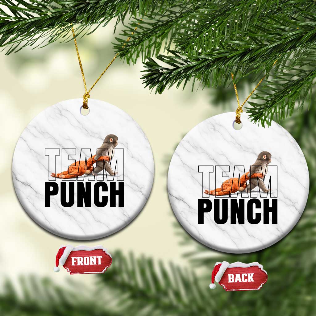 Team Punch Monkey Ceramic Ornament Viral Trend Baby Monkey Meme