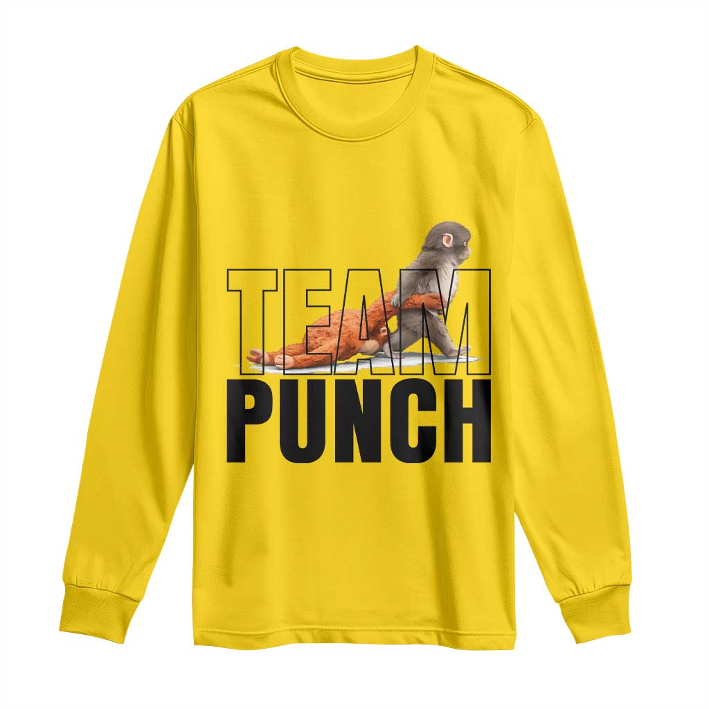 Team Punch Monkey Long Sleeve Shirt Viral Trend Baby Monkey Meme