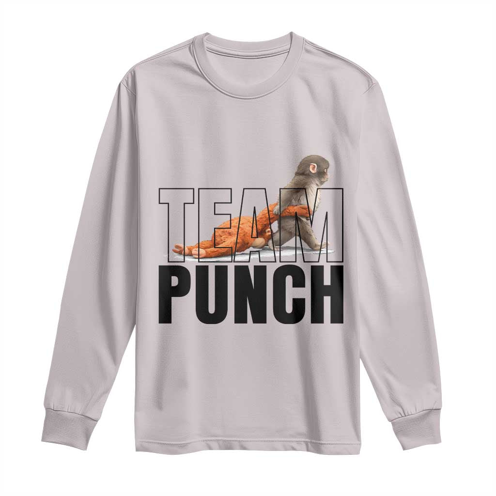 Team Punch Monkey Long Sleeve Shirt Viral Trend Baby Monkey Meme