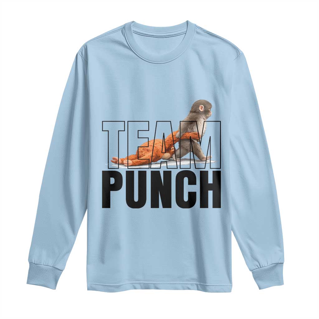 Team Punch Monkey Long Sleeve Shirt Viral Trend Baby Monkey Meme