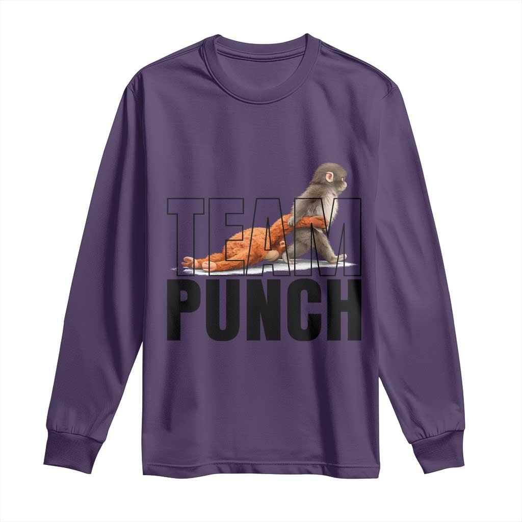 Team Punch Monkey Long Sleeve Shirt Viral Trend Baby Monkey Meme