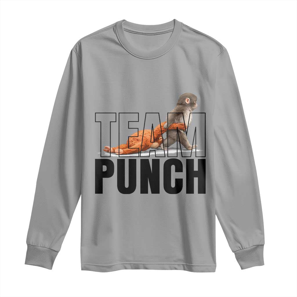 Team Punch Monkey Long Sleeve Shirt Viral Trend Baby Monkey Meme