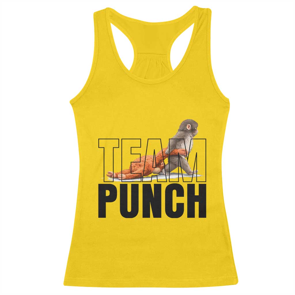 Team Punch Monkey Racerback Tank Top Viral Trend Baby Monkey Meme