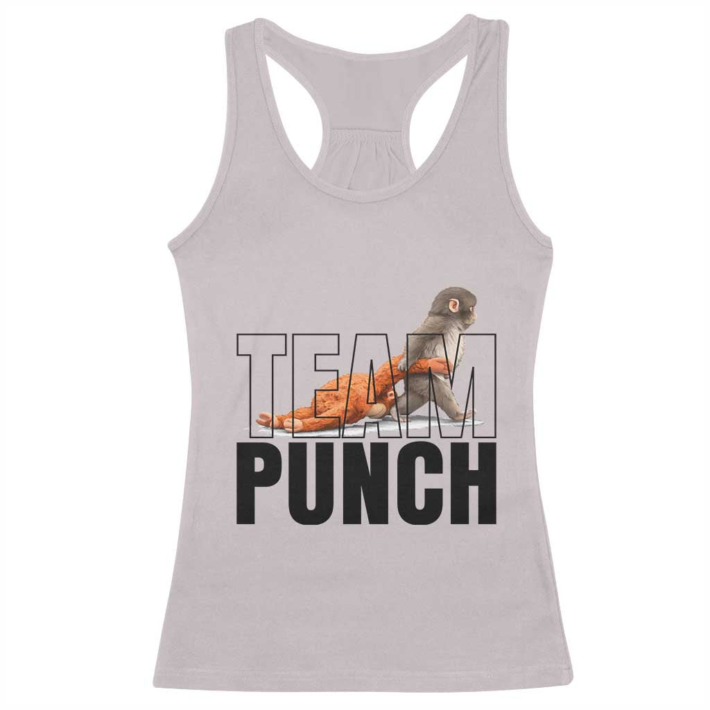 Team Punch Monkey Racerback Tank Top Viral Trend Baby Monkey Meme
