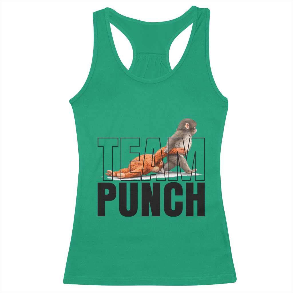 Team Punch Monkey Racerback Tank Top Viral Trend Baby Monkey Meme