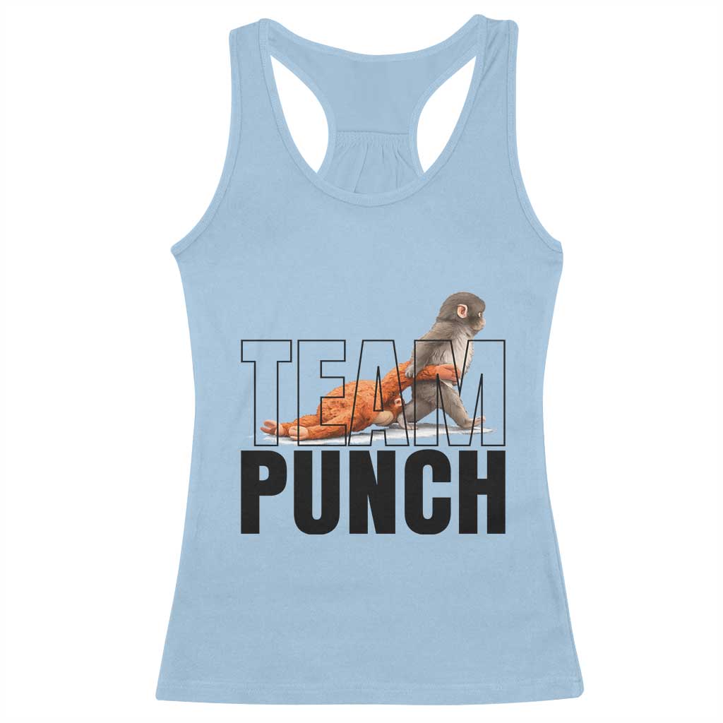 Team Punch Monkey Racerback Tank Top Viral Trend Baby Monkey Meme