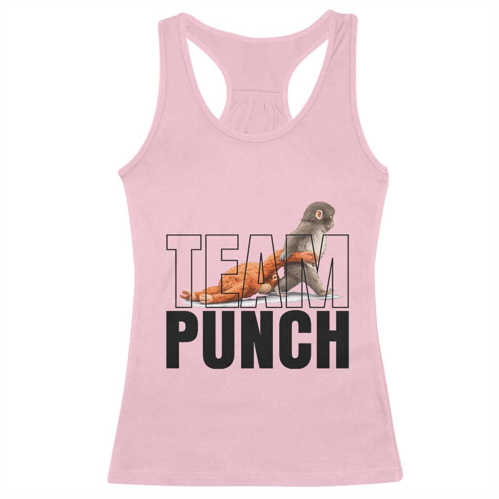 Team Punch Monkey Racerback Tank Top Viral Trend Baby Monkey Meme