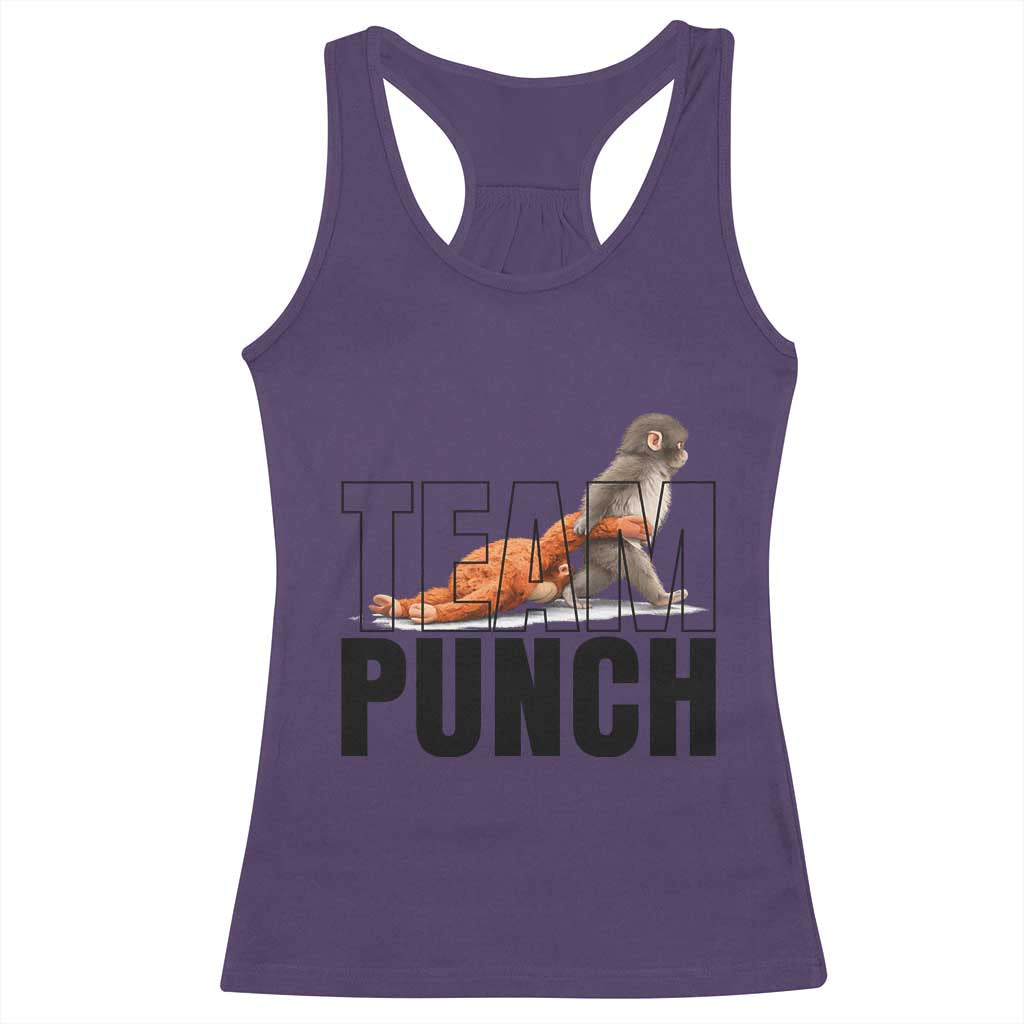 Team Punch Monkey Racerback Tank Top Viral Trend Baby Monkey Meme