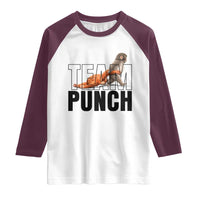 Team Punch Monkey Raglan Shirt Viral Trend Baby Monkey Meme