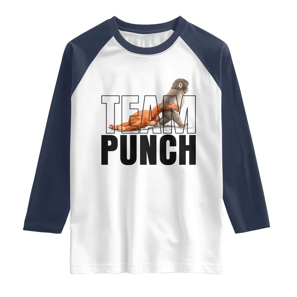 Team Punch Monkey Raglan Shirt Viral Trend Baby Monkey Meme