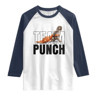 Team Punch Monkey Raglan Shirt Viral Trend Baby Monkey Meme