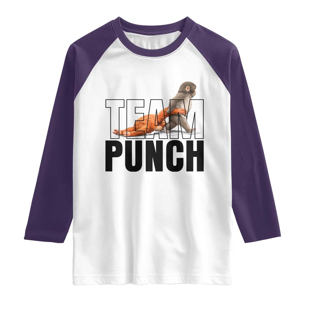 Team Punch Monkey Raglan Shirt Viral Trend Baby Monkey Meme