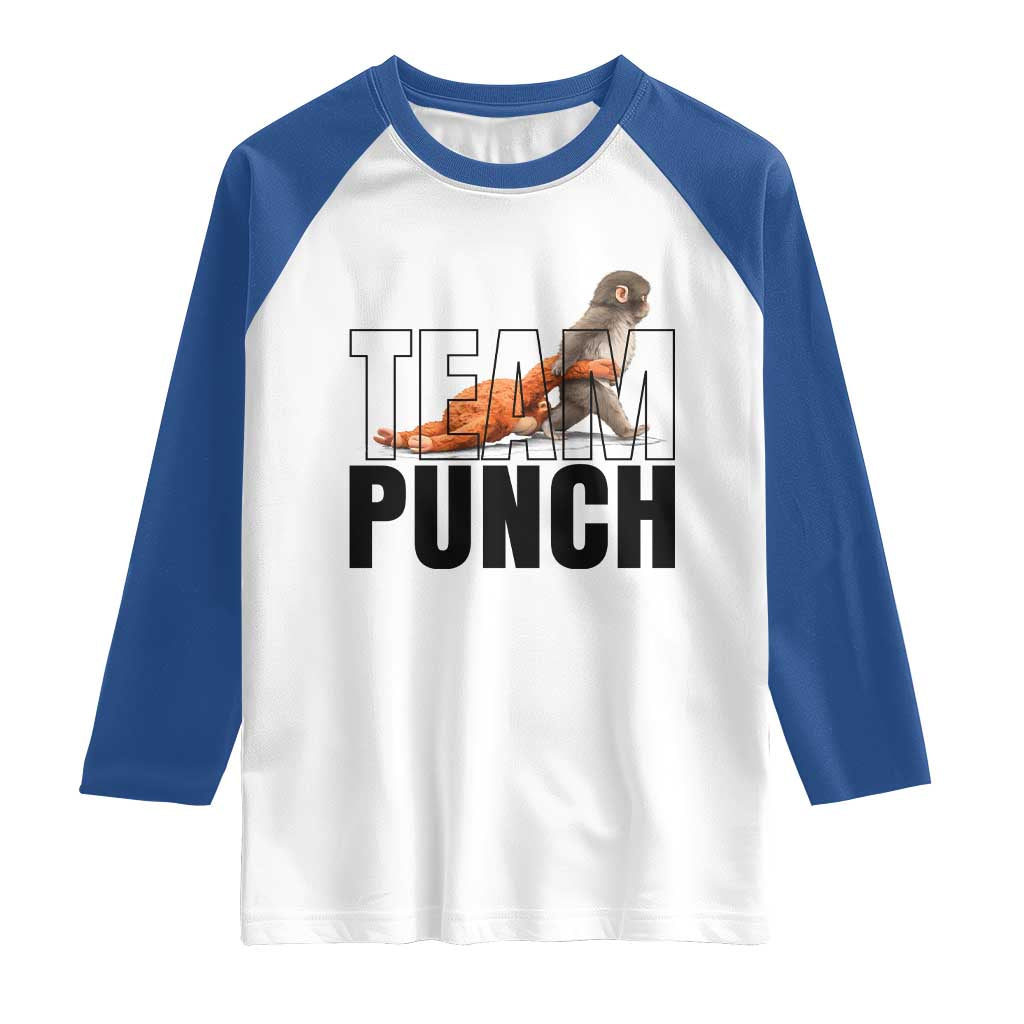 Team Punch Monkey Raglan Shirt Viral Trend Baby Monkey Meme