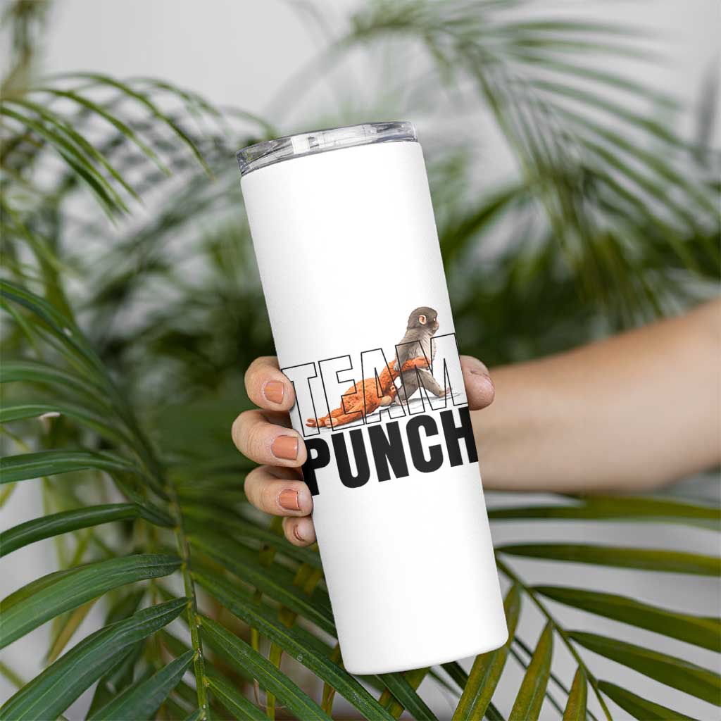 Team Punch Monkey Skinny Tumbler Viral Trend Baby Monkey Meme