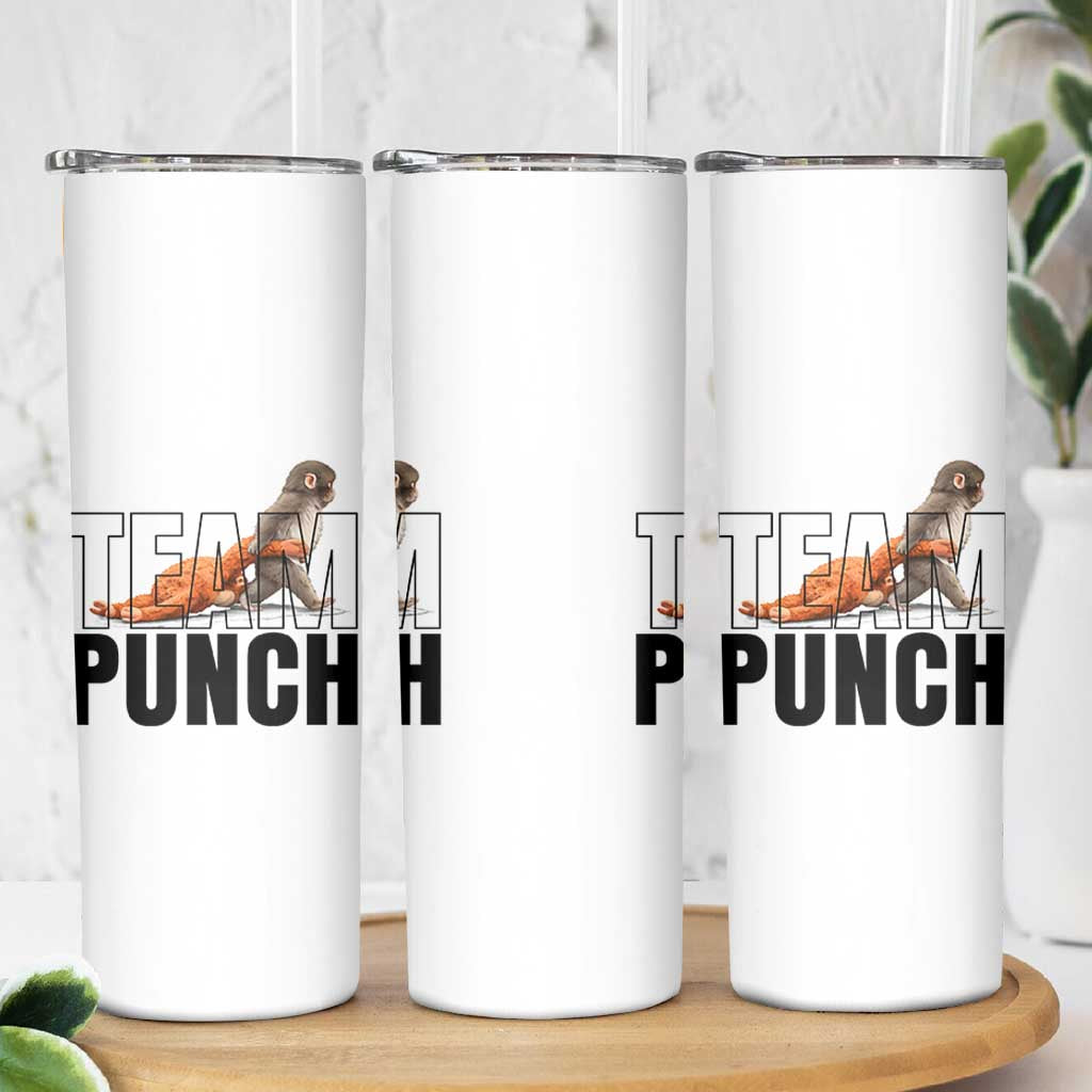 Team Punch Monkey Skinny Tumbler Viral Trend Baby Monkey Meme