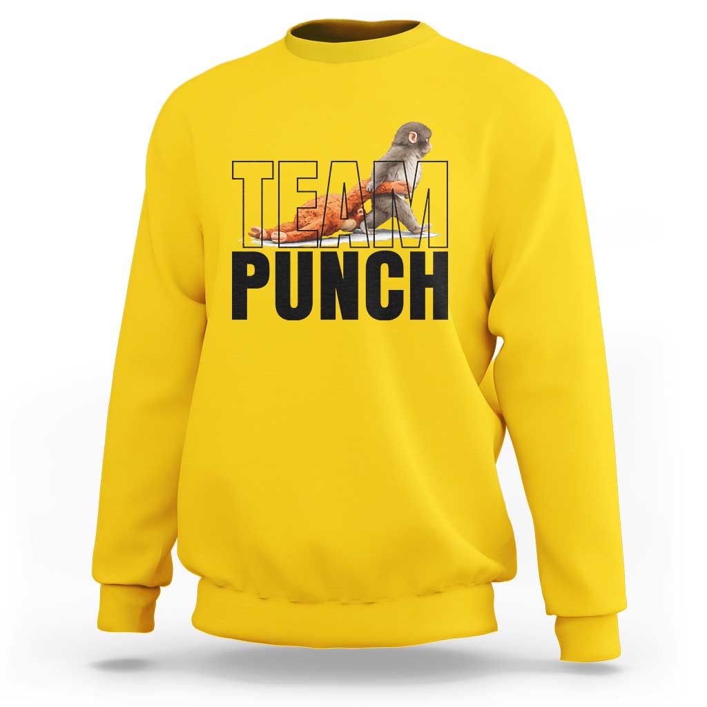 Team Punch Monkey Sweatshirt Viral Trend Baby Monkey Meme