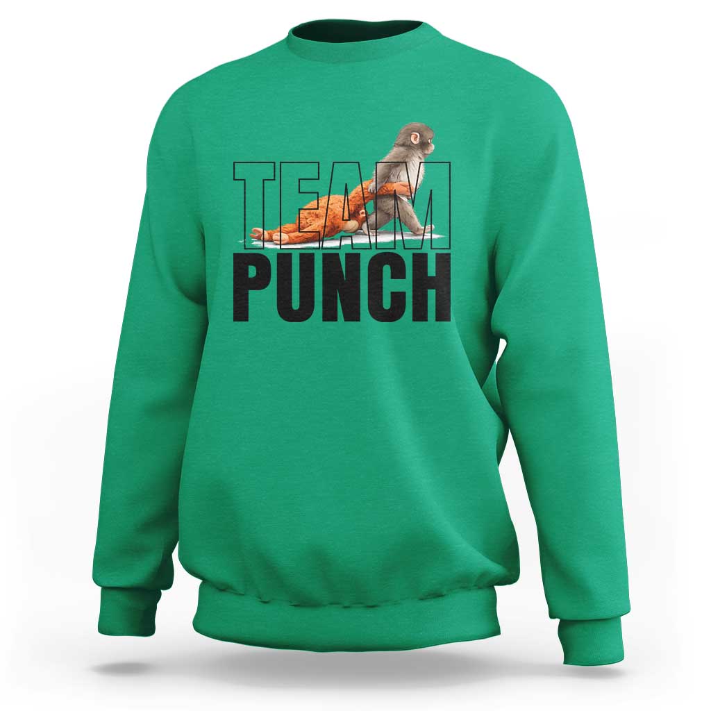 Team Punch Monkey Sweatshirt Viral Trend Baby Monkey Meme