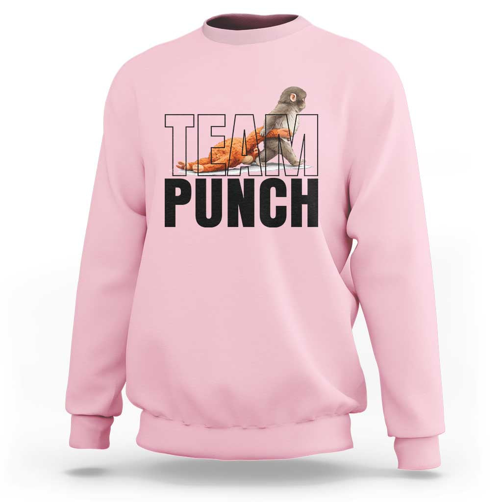 Team Punch Monkey Sweatshirt Viral Trend Baby Monkey Meme