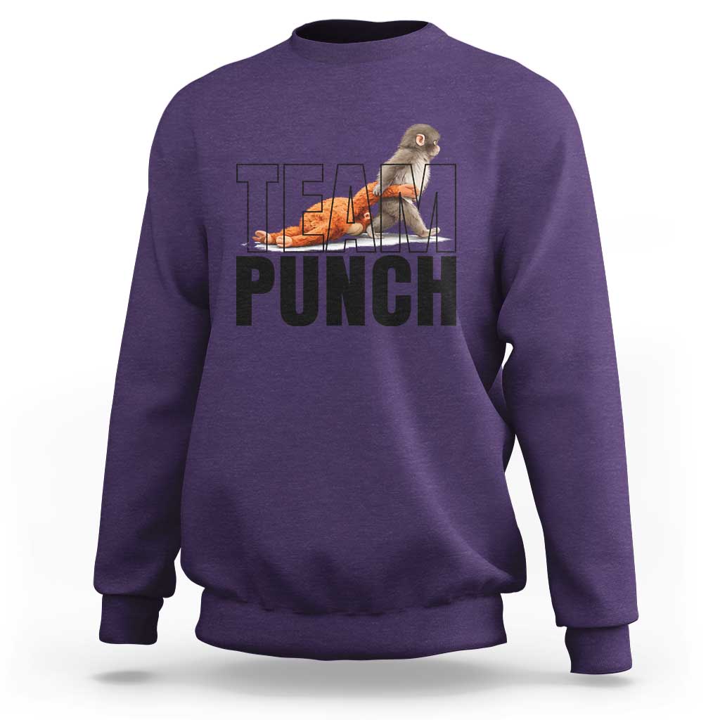 Team Punch Monkey Sweatshirt Viral Trend Baby Monkey Meme