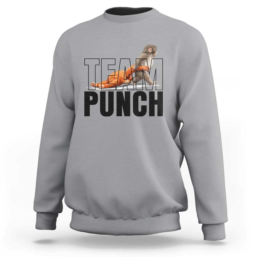 Team Punch Monkey Sweatshirt Viral Trend Baby Monkey Meme