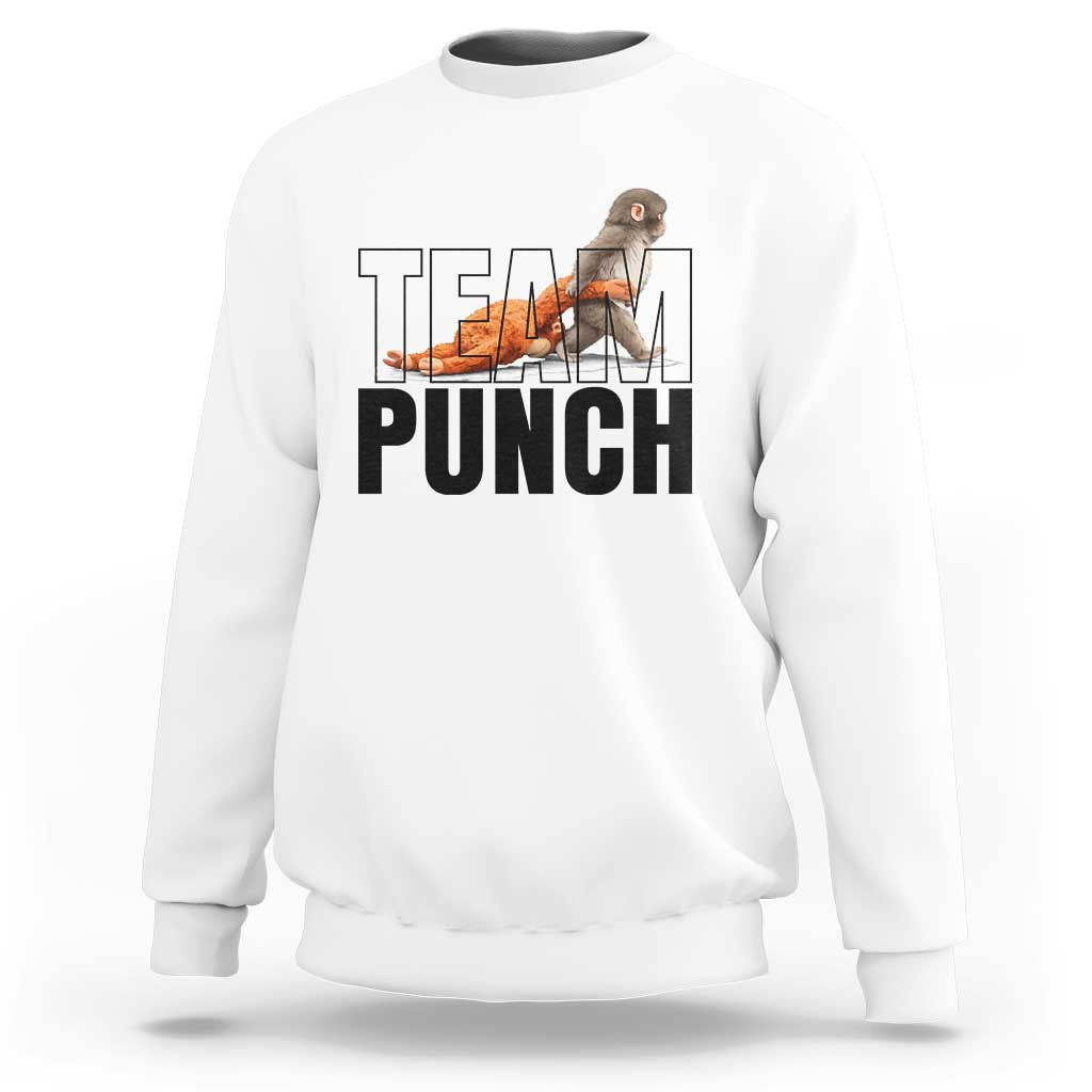 Team Punch Monkey Sweatshirt Viral Trend Baby Monkey Meme