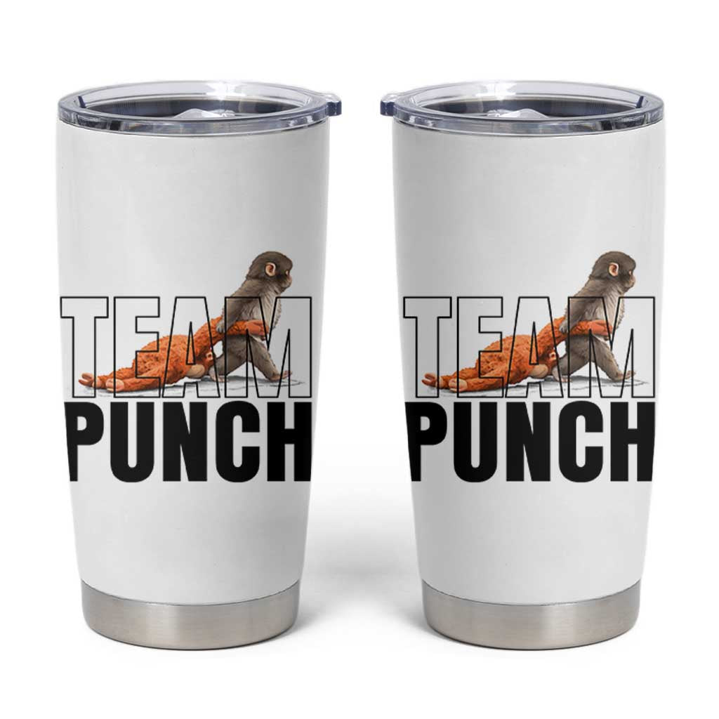 Team Punch Monkey Tumbler Cup Viral Trend Baby Monkey Meme