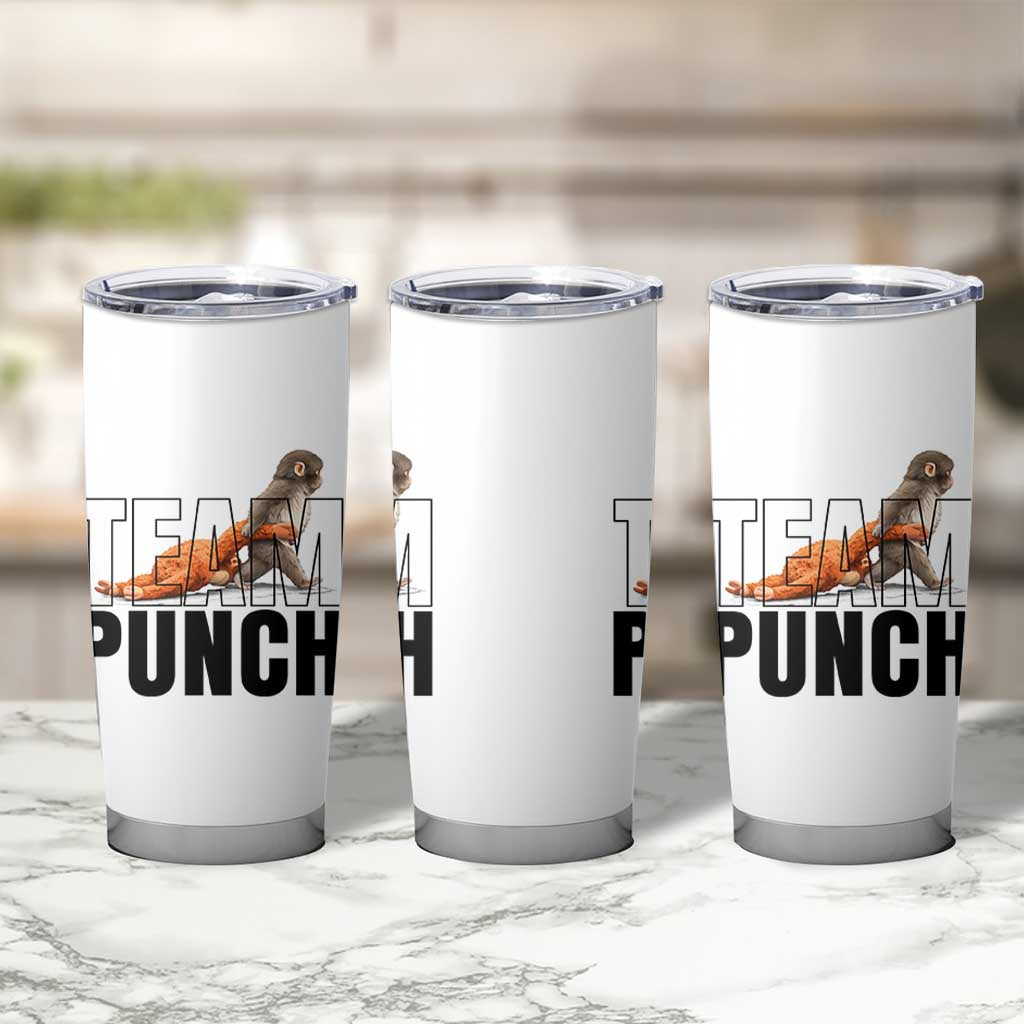 Team Punch Monkey Tumbler Cup Viral Trend Baby Monkey Meme