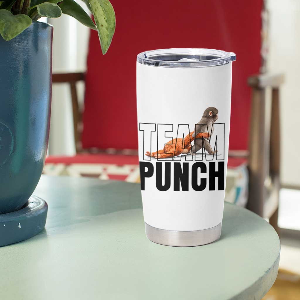 Team Punch Monkey Tumbler Cup Viral Trend Baby Monkey Meme