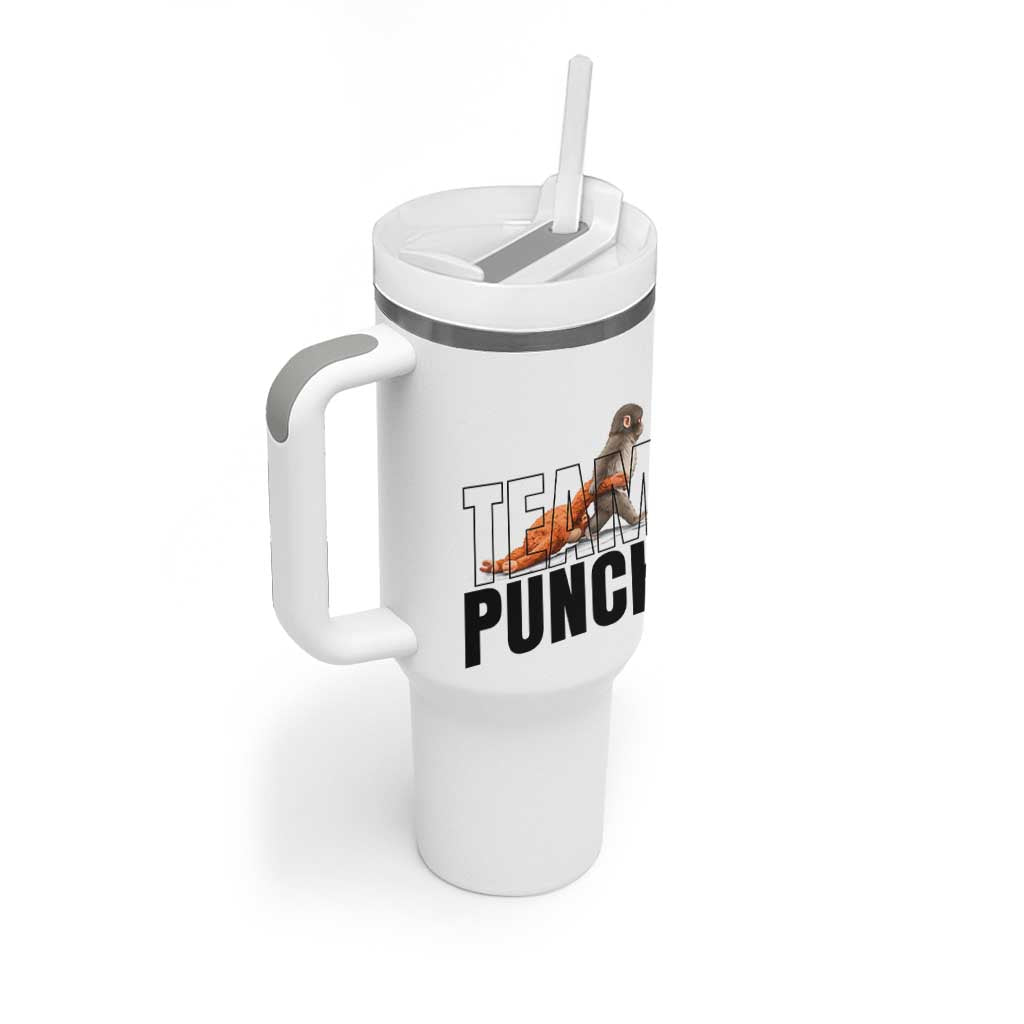 Team Punch Monkey Tumbler With Handle Viral Trend Baby Monkey Meme