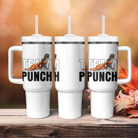 Team Punch Monkey Tumbler With Handle Viral Trend Baby Monkey Meme