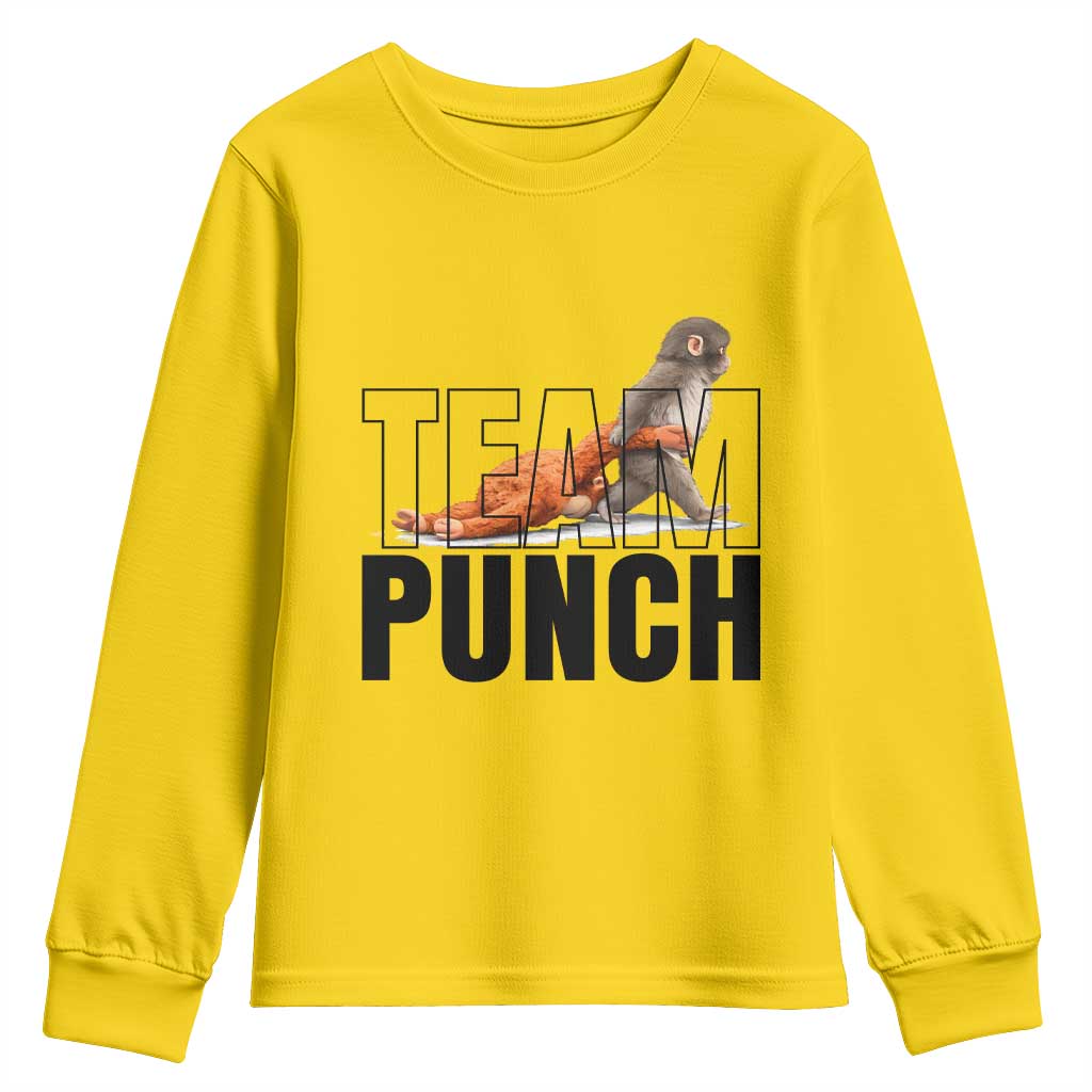 Team Punch Monkey Youth Sweatshirt Viral Trend Baby Monkey Meme