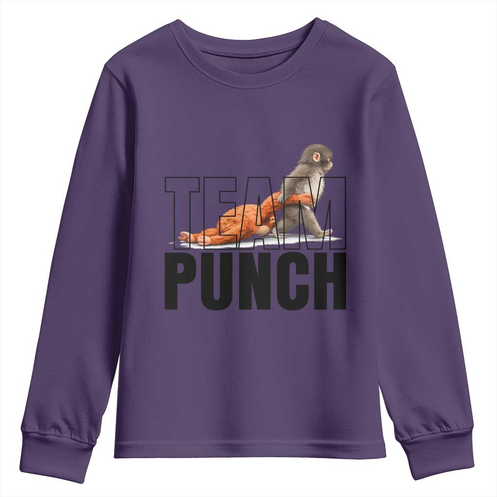 Team Punch Monkey Youth Sweatshirt Viral Trend Baby Monkey Meme