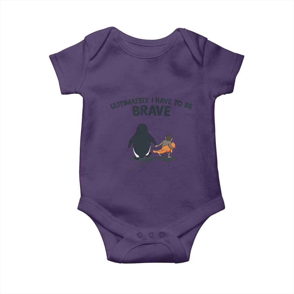 Punch Monkey And Nihilist Penguin Viral Baby Onesie Ultimately I Have To Be Brave