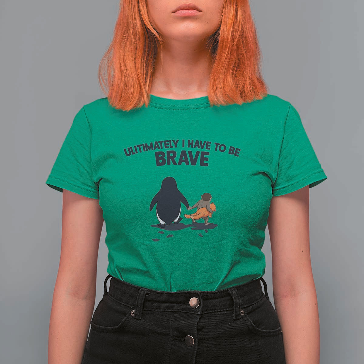 Punch Monkey And Nihilist Penguin Viral T Shirt For Women Ultimately I Have To Be Brave