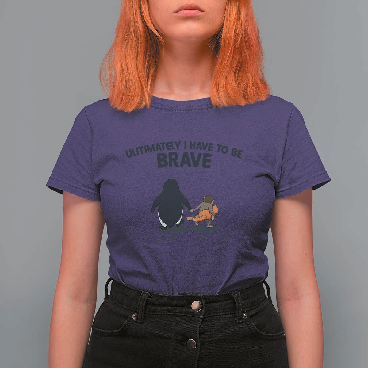 Punch Monkey And Nihilist Penguin Viral T Shirt For Women Ultimately I Have To Be Brave