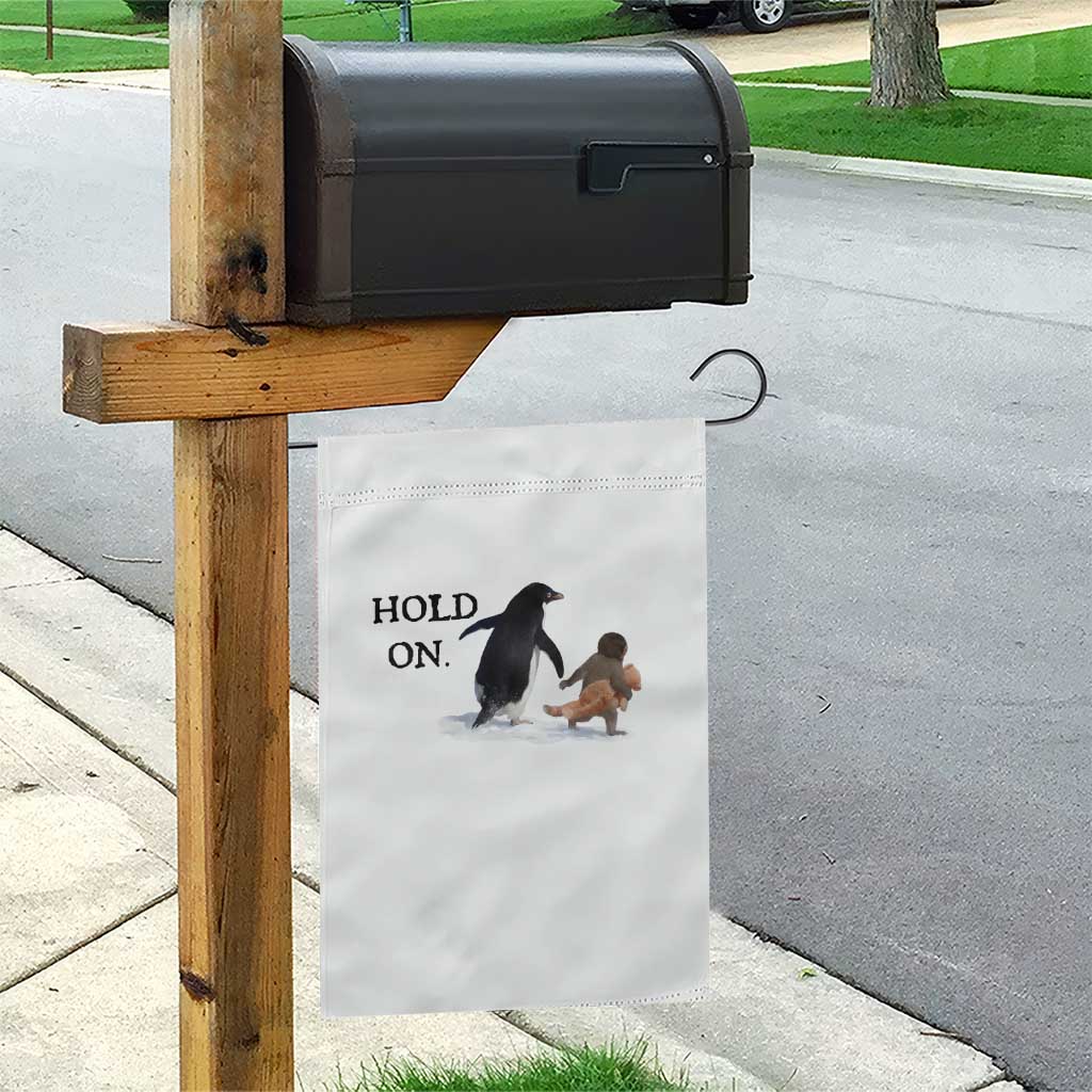 Baby Monkey Punch Viral Trend Garden Flag Hold On