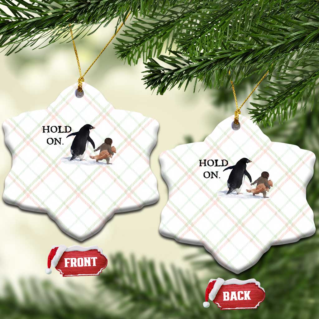 Baby Monkey Punch Viral Trend Ceramic Ornament Hold On