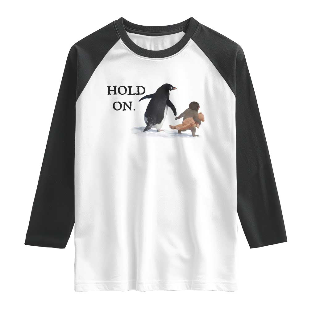 Baby Monkey Punch Viral Trend Raglan Shirt Hold On