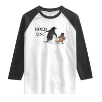 Baby Monkey Punch Viral Trend Raglan Shirt Hold On